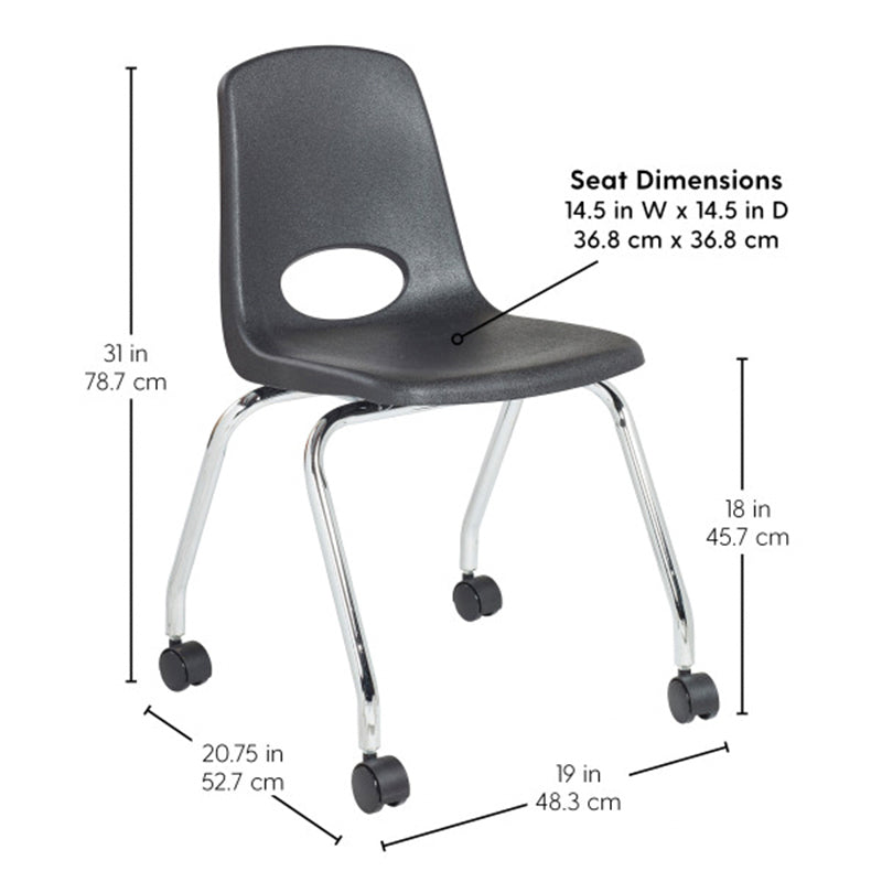 Mobile Chair 18" with Casters, 2-Pack