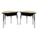 Factory Direct Partners 24" x 36" Petal Book Box Desk with Adjustable Standard Legs and 14" Stack Chair with Swivel Glides, 2-Pack/4-Piece Set - Maple/Black Front View