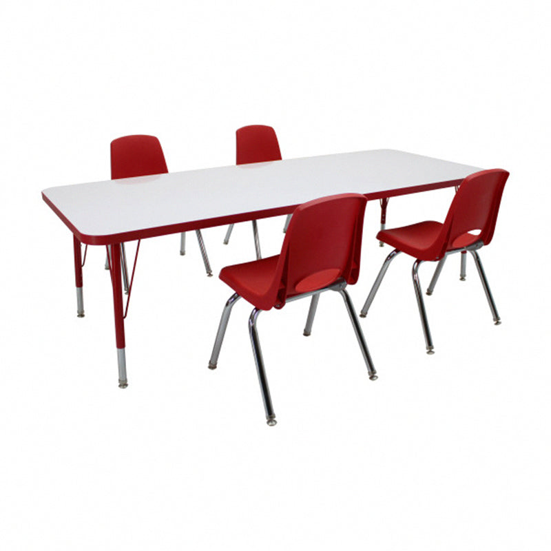 Dry-Erase Activity Table with Stack Chairs, 5-Piece Set