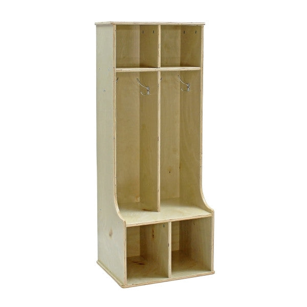 Factory Direct Partners Birch 2 Section Locker With Upper Cubbies Front View