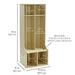 Factory Direct Partners Birch 2 Section Locker With Upper Cubbies Front View With Dimensions