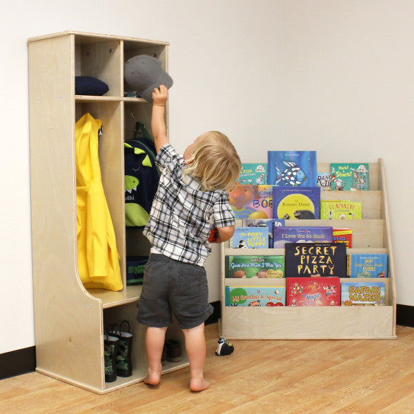 Factory Direct Partners Birch 2 Section Locker With Upper Cubbies Side View