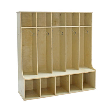 Factory Direct Partners Birch 5-Section Locker with Upper Cubbies Front View