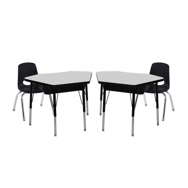 Petal Book Box Desk with Adjustable Standard Legs and Stack Chair, 2-Pack/4-Piece Set